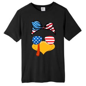 Usa Patriotic Turkey Face Thanksgiving Matching Girls Gift Tall Fusion ChromaSoft Performance T-Shirt