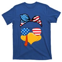 Usa Patriotic Turkey Face Thanksgiving Matching Girls Gift T-Shirt