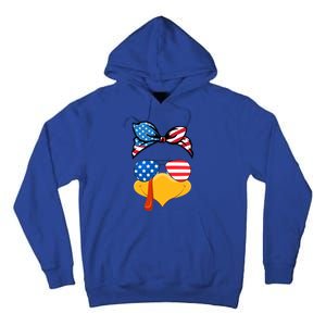 Usa Patriotic Turkey Face Thanksgiving Matching Girls Gift Tall Hoodie