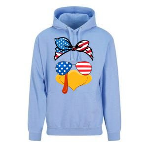 Usa Patriotic Turkey Face Thanksgiving Matching Girls Gift Unisex Surf Hoodie