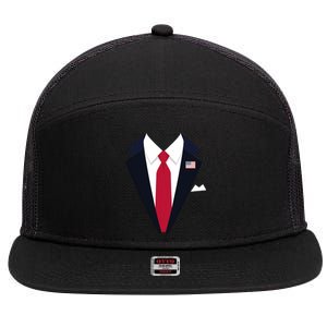 Usa President Trump Suit Easy Halloween Costume Long Sleeve 7 Panel Mesh Trucker Snapback Hat