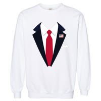 Usa President Trump Suit Easy Halloween Costume Long Sleeve Garment-Dyed Sweatshirt