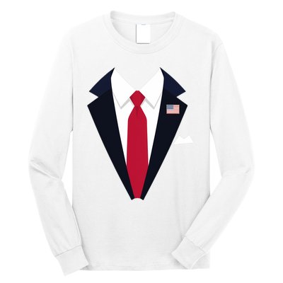 Usa President Trump Suit Easy Halloween Costume Long Sleeve Long Sleeve Shirt