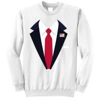 Usa President Trump Suit Easy Halloween Costume Long Sleeve Sweatshirt