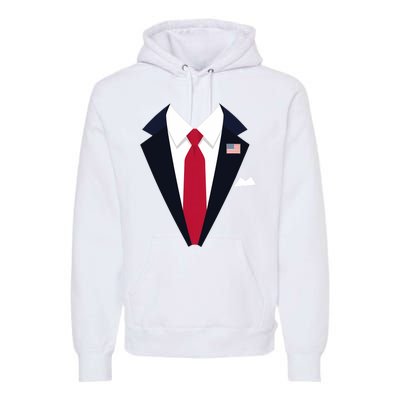 Usa President Trump Suit Easy Halloween Costume Long Sleeve Premium Hoodie