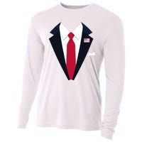 Usa President Trump Suit Easy Halloween Costume Long Sleeve Cooling Performance Long Sleeve Crew