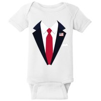 Usa President Trump Suit Easy Halloween Costume Long Sleeve Baby Bodysuit