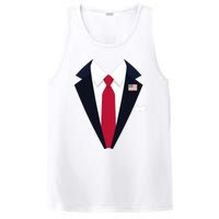 Usa President Trump Suit Easy Halloween Costume Long Sleeve PosiCharge Competitor Tank