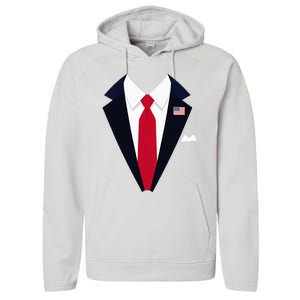 Usa President Trump Suit Easy Halloween Costume Performance Fleece Hoodie