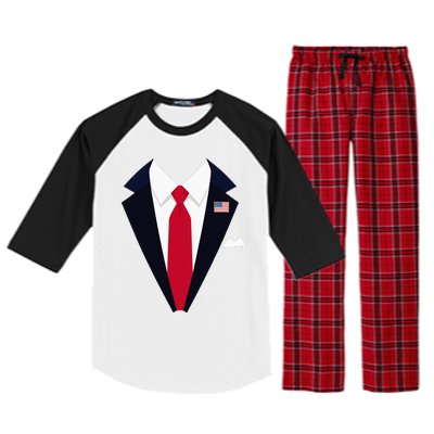 Usa President Trump Suit Easy Halloween Costume Raglan Sleeve Pajama Set