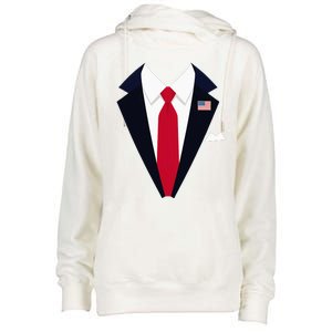 Usa President Trump Suit Easy Halloween Costume Womens Funnel Neck Pullover Hood