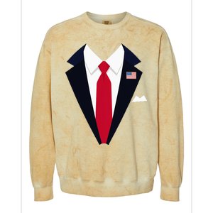 Usa President Trump Suit Easy Halloween Costume Colorblast Crewneck Sweatshirt