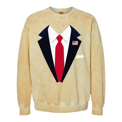 Usa President Trump Suit Easy Halloween Costume Colorblast Crewneck Sweatshirt