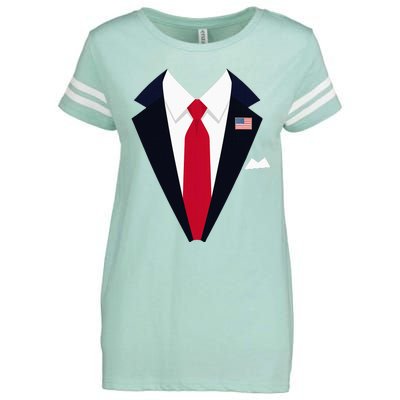 Usa President Trump Suit Easy Halloween Costume Enza Ladies Jersey Football T-Shirt