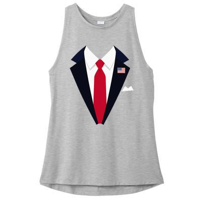 Usa President Trump Suit Easy Halloween Costume Ladies PosiCharge Tri-Blend Wicking Tank