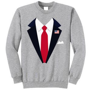 Usa President Trump Suit Easy Halloween Costume Tall Sweatshirt