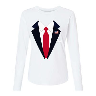 Usa President Trump Suit Easy Halloween Costume Womens Cotton Relaxed Long Sleeve T-Shirt