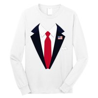 Usa President Trump Suit Easy Halloween Costume Long Sleeve Shirt