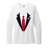 Usa President Trump Suit Easy Halloween Costume Womens CVC Long Sleeve Shirt