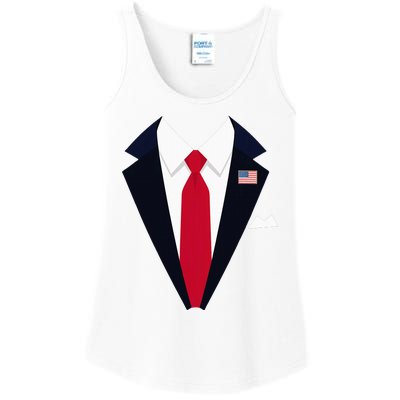 Usa President Trump Suit Easy Halloween Costume Ladies Essential Tank