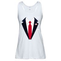 Usa President Trump Suit Easy Halloween Costume Ladies Essential Flowy Tank