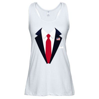 Usa President Trump Suit Easy Halloween Costume Ladies Essential Flowy Tank