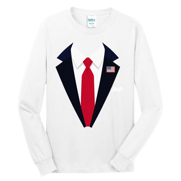 Usa President Trump Suit Easy Halloween Costume Tall Long Sleeve T-Shirt