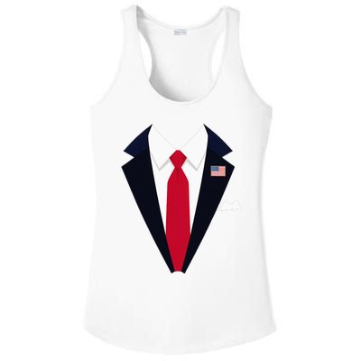 Usa President Trump Suit Easy Halloween Costume Ladies PosiCharge Competitor Racerback Tank