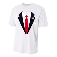 Usa President Trump Suit Easy Halloween Costume Performance Sprint T-Shirt