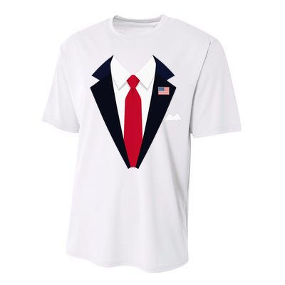 Usa President Trump Suit Easy Halloween Costume Performance Sprint T-Shirt