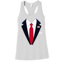 Usa President Trump Suit Easy Halloween Costume Women's Racerback Tank