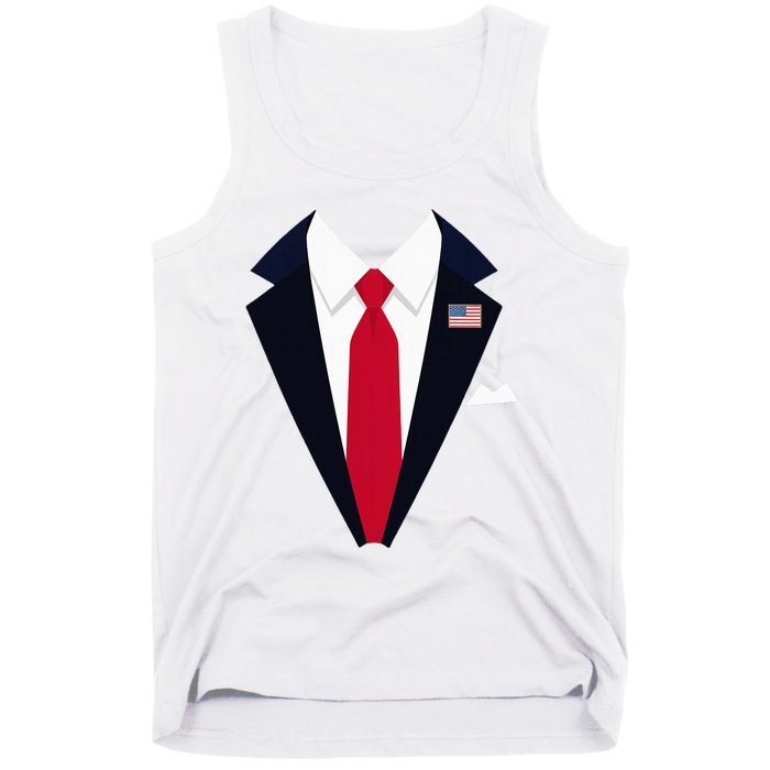 Usa President Trump Suit Easy Halloween Costume Tank Top