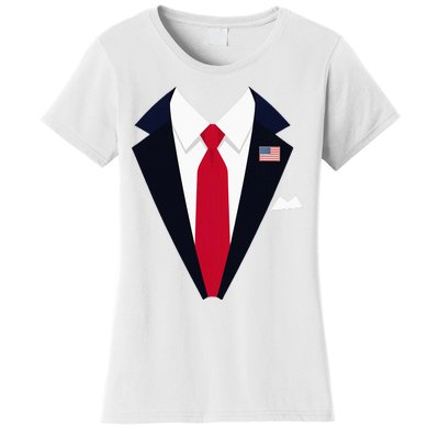 Usa President Trump Suit Easy Halloween Costume Women's T-Shirt