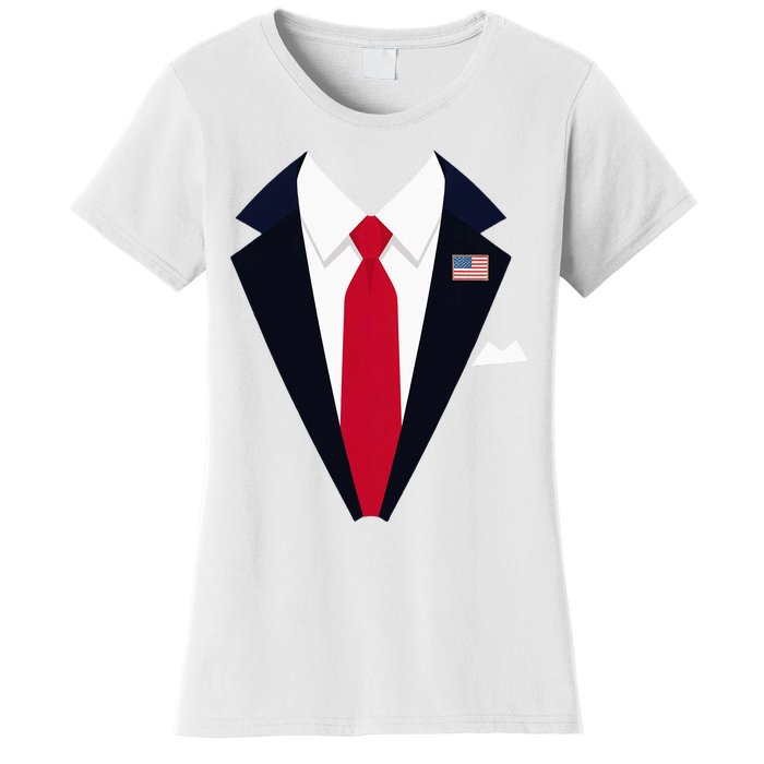 Usa President Trump Suit Easy Halloween Costume Women's T-Shirt