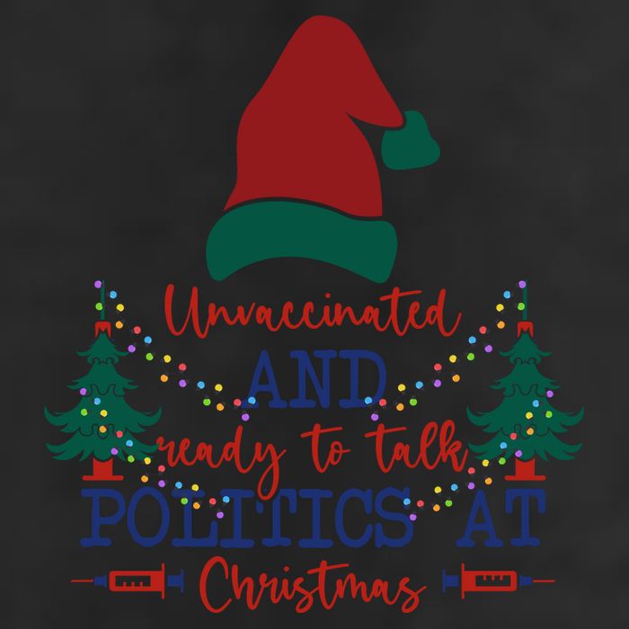 Unvaccinated Politics Talk At Christmas 7 Panel Mesh Trucker Snapback Hat