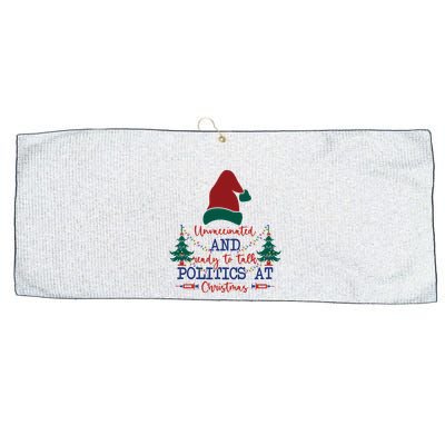 Unvaccinated Politics Talk At Christmas Large Microfiber Waffle Golf Towel
