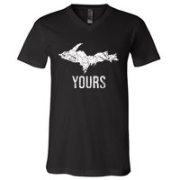 Upper Peninsula Up Yours Yooper Pride Michigan Roots V-Neck T-Shirt