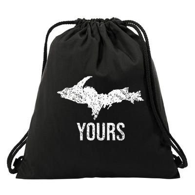 Upper Peninsula Up Yours Yooper Pride Michigan Roots Drawstring Bag