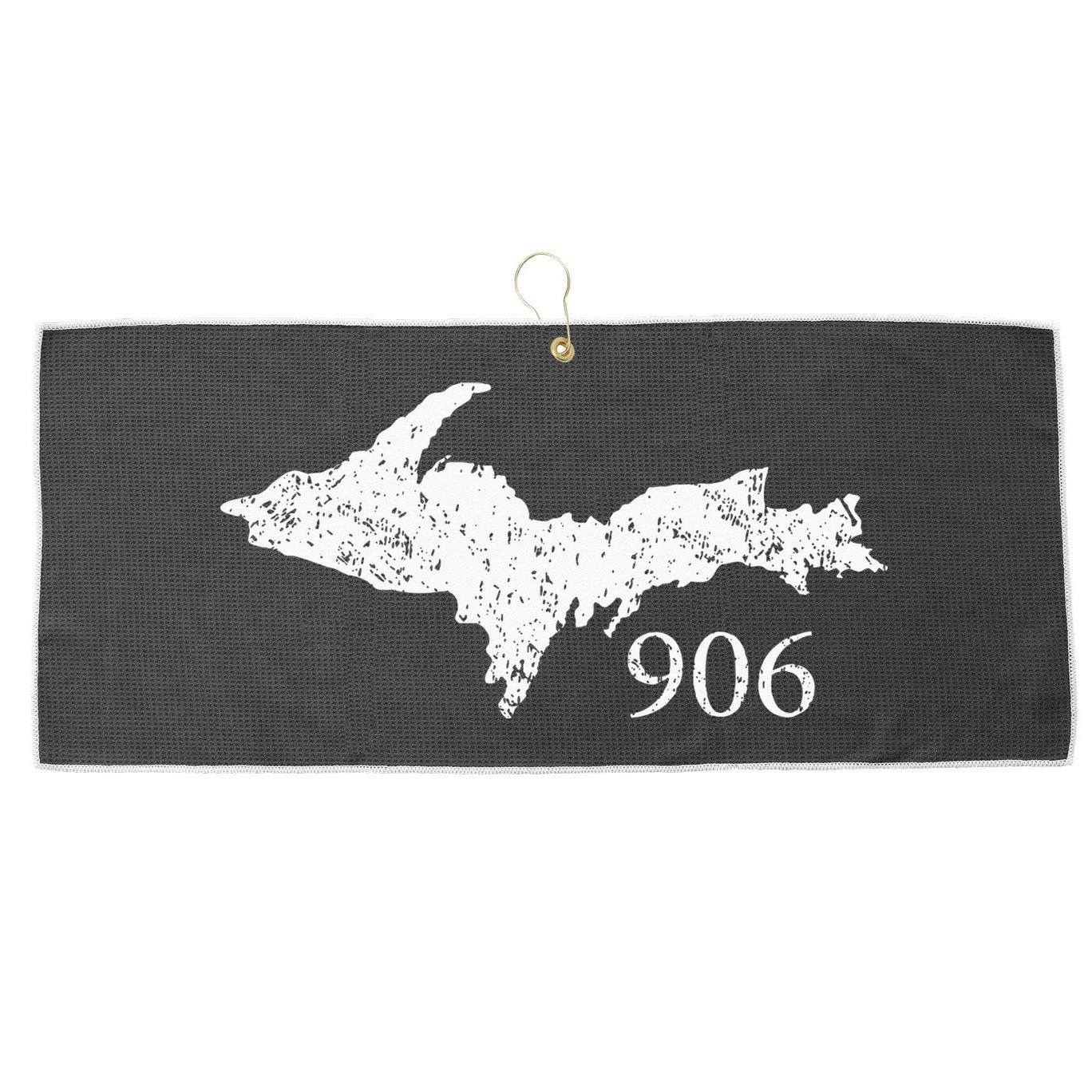Upper Peninsula UP 906 Yooper Pride Michigan Roots Large Microfiber Waffle Golf Towel