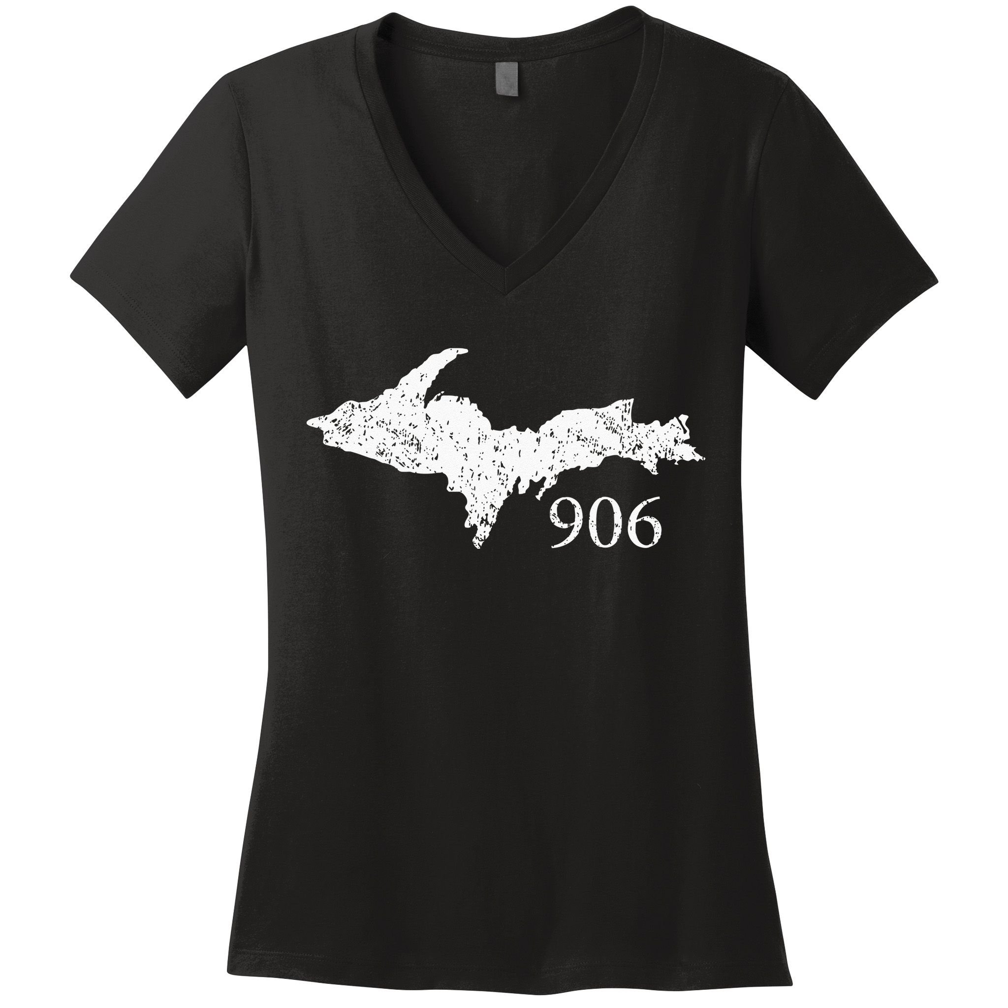 Upper Peninsula UP 906 Yooper Pride Michigan Roots Women's V-Neck T-Shirt
