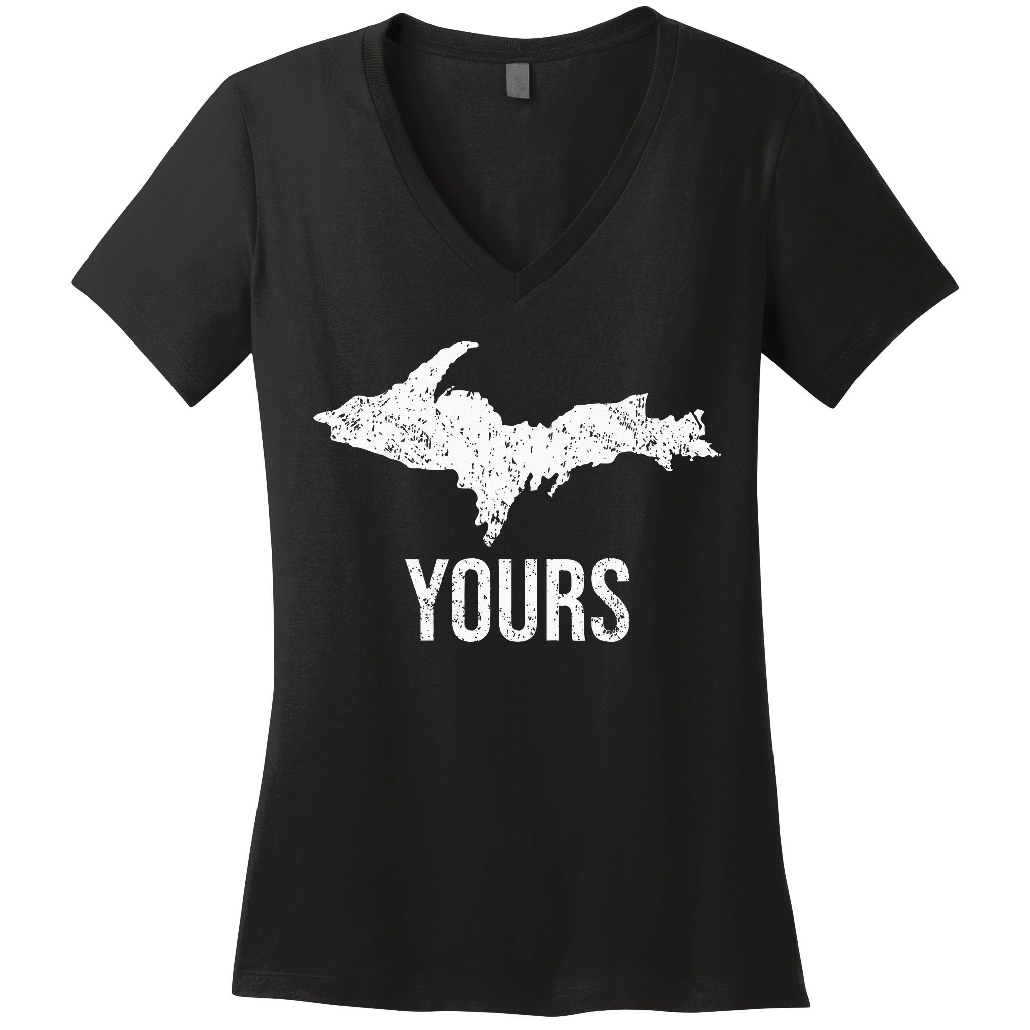 Upper Peninsula UP Yours Yooper Pride Michigan Roots Women's V-Neck T-Shirt