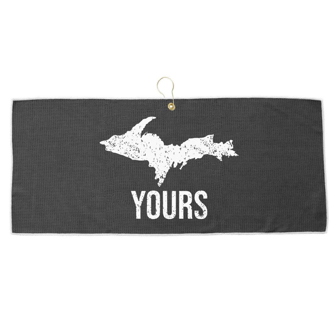 Upper Peninsula UP Yours Yooper Pride Michigan Roots Large Microfiber Waffle Golf Towel