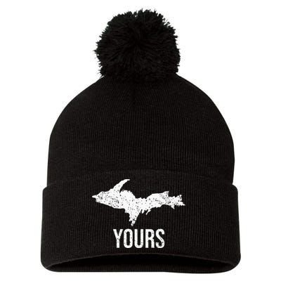 Upper Peninsula UP Yours Yooper Pride Michigan Roots Pom Pom 12in Knit Beanie