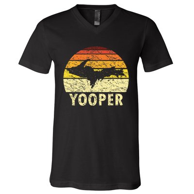 Upper Peninsula Up Yooper Pride Michigan Roots V-Neck T-Shirt