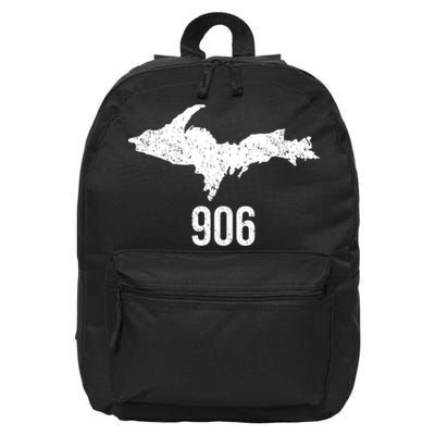Upper Peninsula Up 906 Yooper Pride Michigan Roots Gift 16 in Basic Backpack