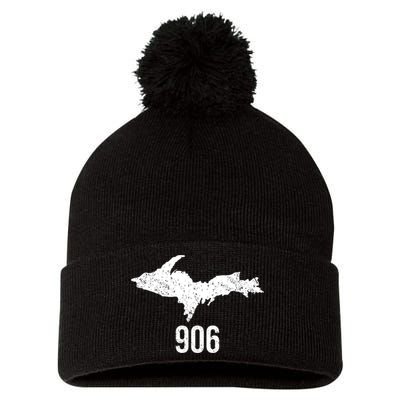 Upper Peninsula Up 906 Yooper Pride Michigan Roots Gift Pom Pom 12in Knit Beanie