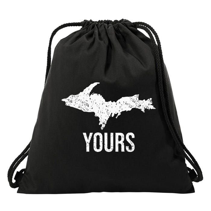 Upper Peninsula UP Yours Yooper Pride Michigan Roots Drawstring Bag