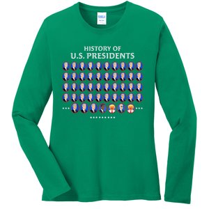 Us Presidents Ladies Long Sleeve Shirt