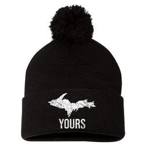 Upper Peninsula Up Yours Yooper Pride Michigan Roots Pom Pom 12in Knit Beanie