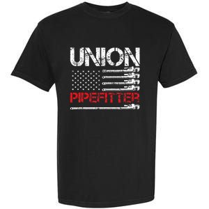 Union Pipefitter Union Strong USA American Flag Garment-Dyed Heavyweight T-Shirt